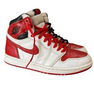 Jordan 1 Retro High OG Heritage, White/University Red/Black Men's Size 8.5